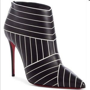 Louboutin Josselynn 100 Striped Ankle Boots